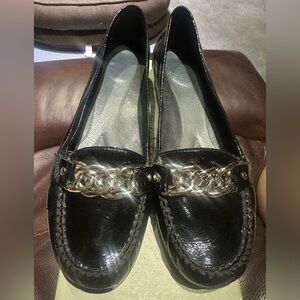 Black Patent Leather Flats Size 10 by Nurture